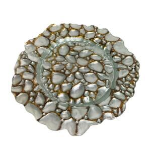 Vintage Arda Glass Decorative Plate Set Featuring A Pebble Stone Texture Finish